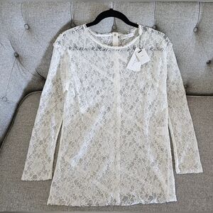 NWT sandro lace roundneck blouse